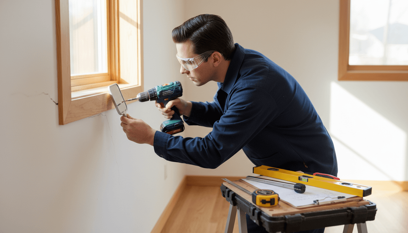 Property maintenance worker ready to assess a project